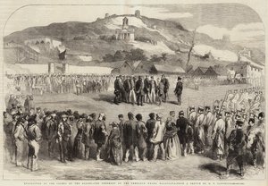 Evakuering af Krim af de allierede, ceremonien ved Ordnance Wharf, Balaclava